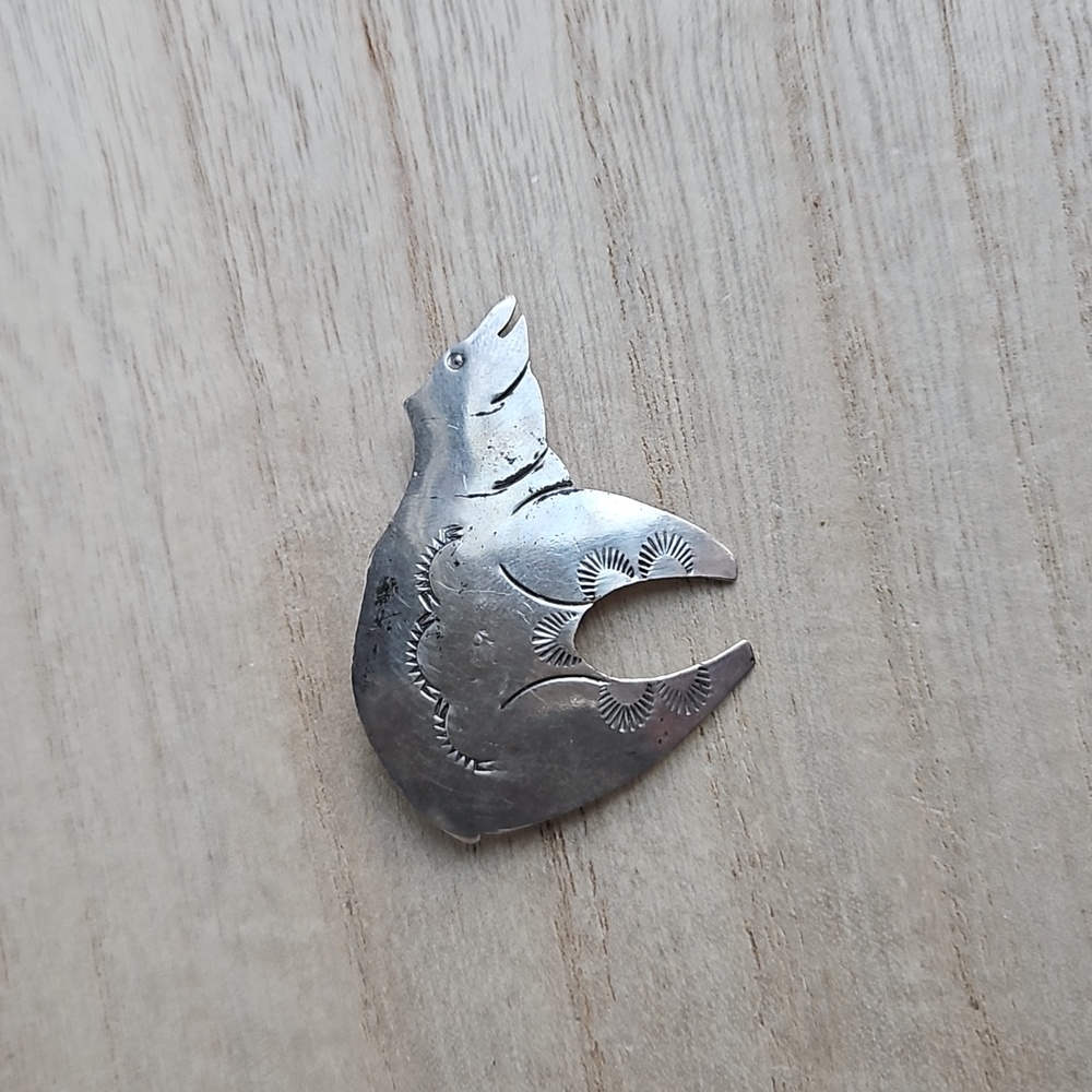 Vintage Sterling Bear Pin and Pendant